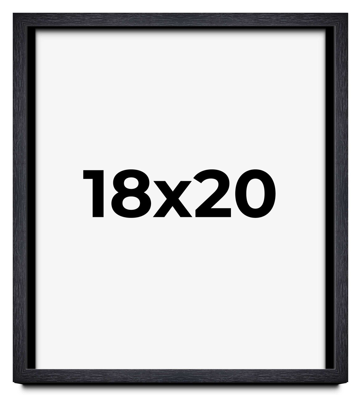 18x20 Shadow Box 1" Depth Black Picture Frame - UV Acrylic, Backing, Hanging Hardware